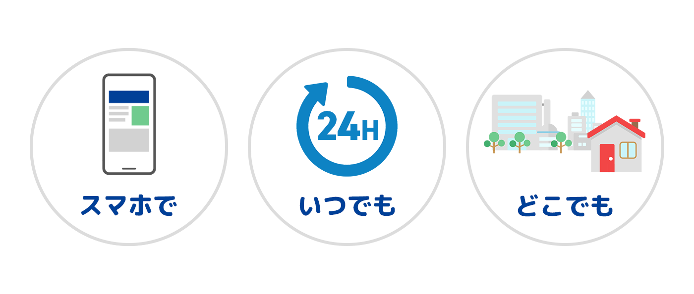スマホでいつでもどこでも
