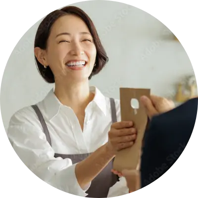 お店で働く女性