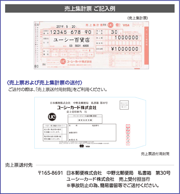 売上集計票ご記入例