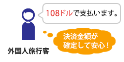 10,000円 or 108ドルどちらの通貨で支払いますか？