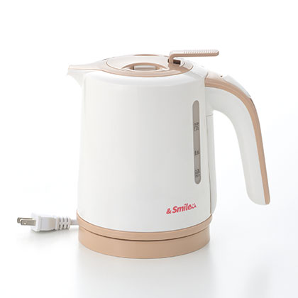 &smile  倒れてもこぼれにくい電気ケトル1.0L